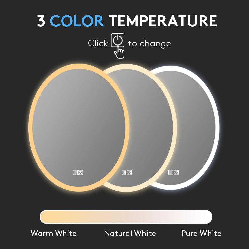 COMBO Makeup Vanity Mirror With Lights Dimmable 3 Lighting Temperatures
