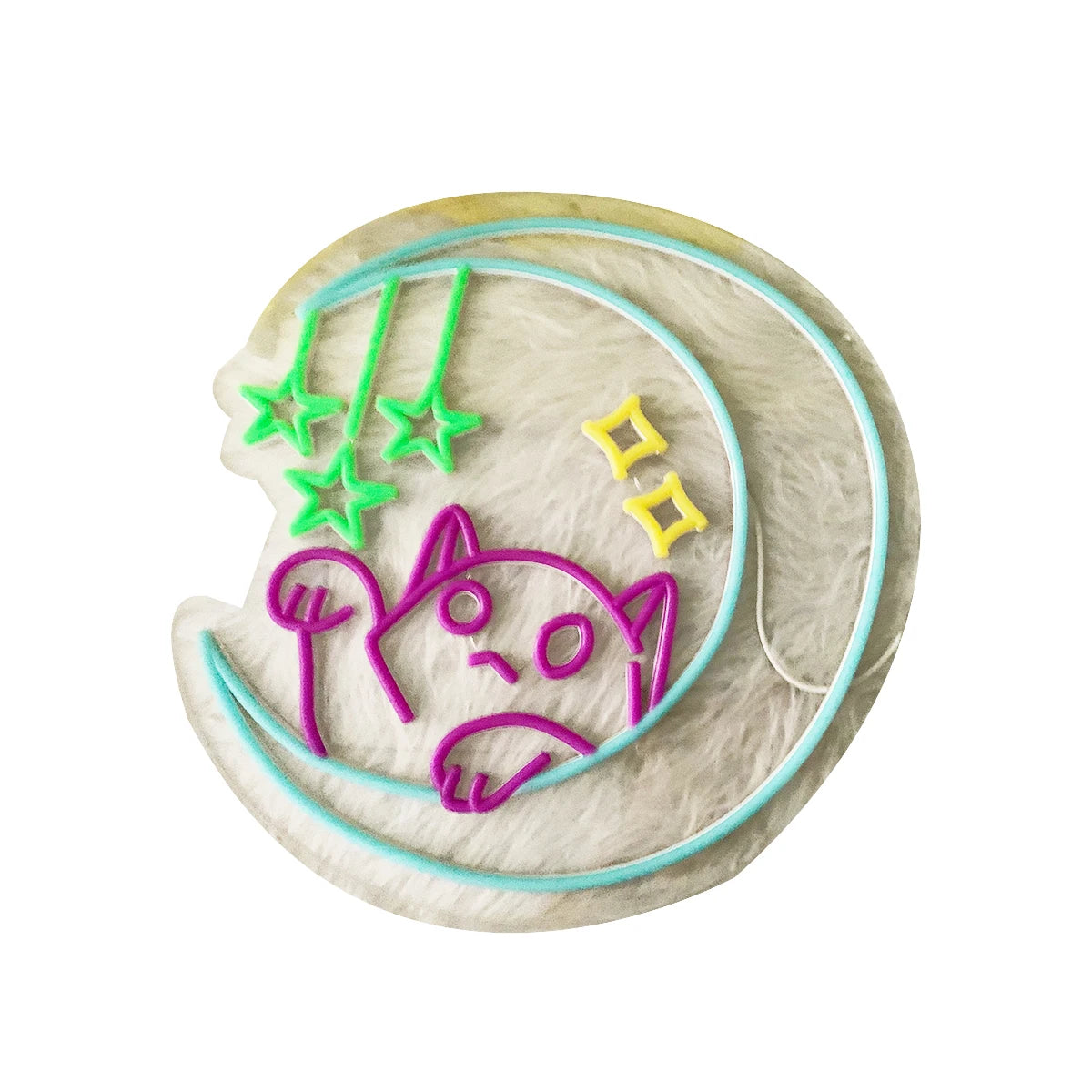 Meilcen Moon-Picking Cat LED Neon Light for Parties