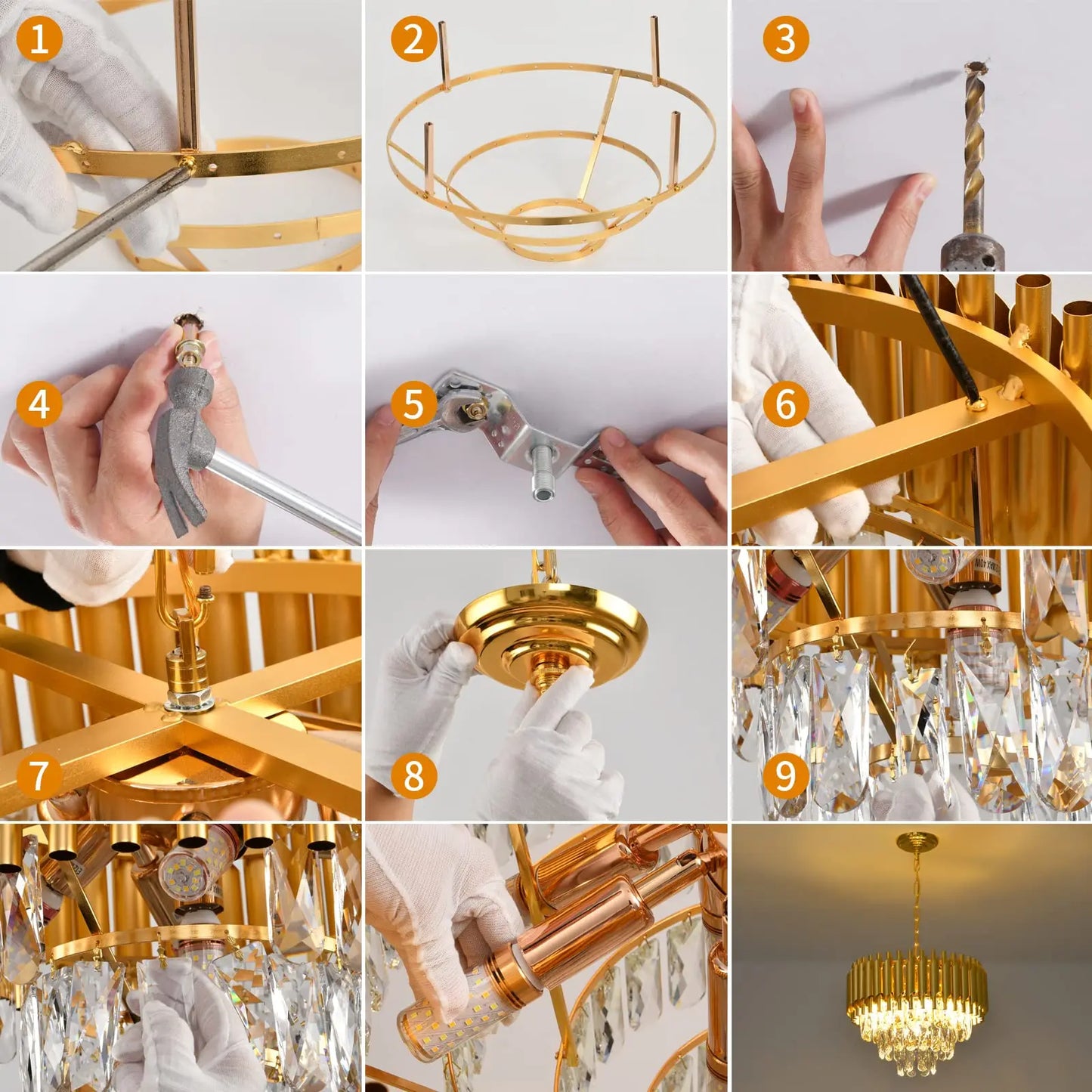 Three Tier K9 Crystal Chandelier Modern Finish For Dining Room