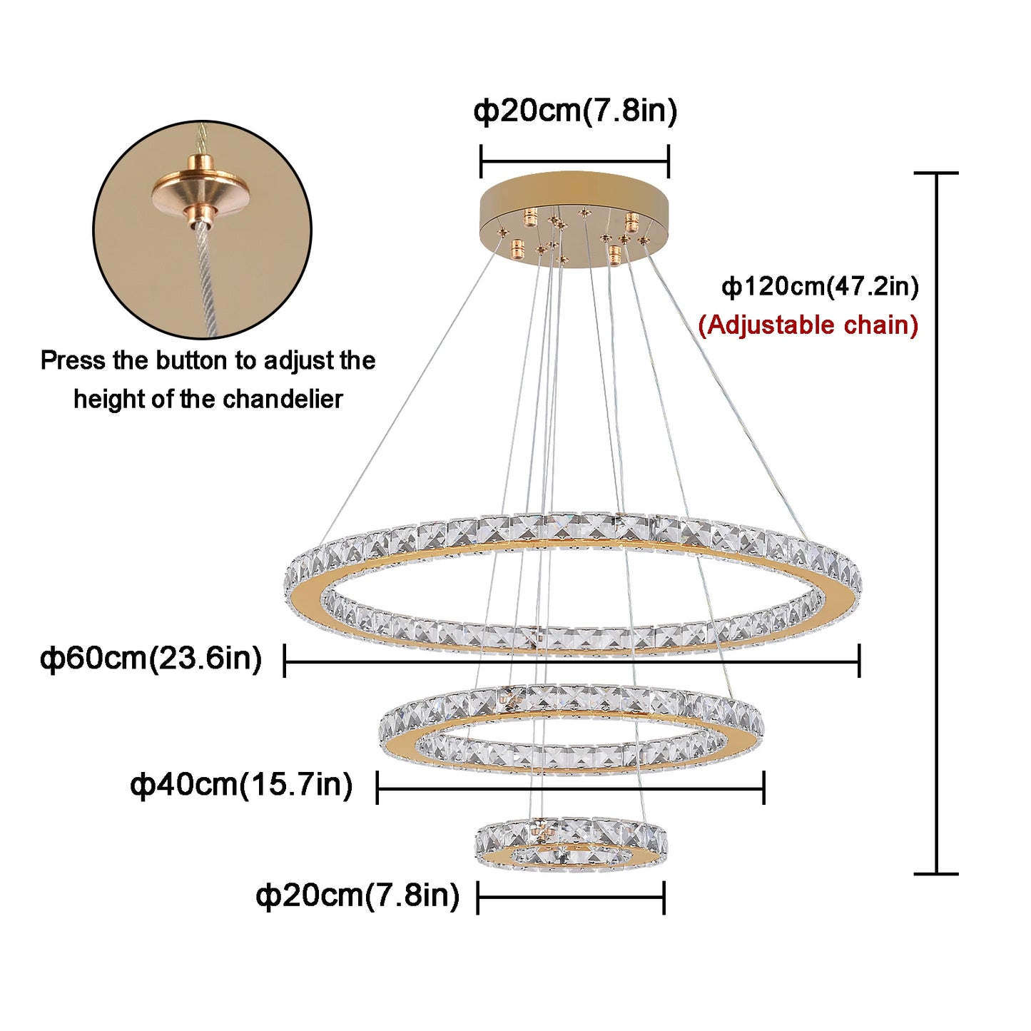 VETRULUS Crystal Ceiling Chandelier Living Room Decor