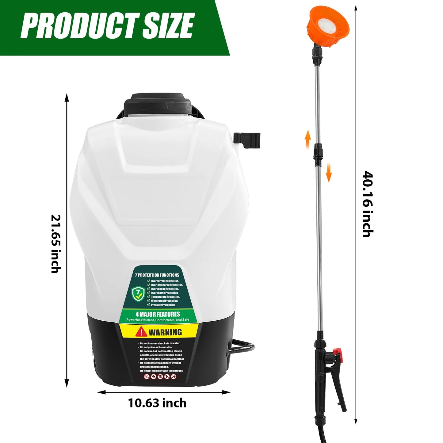 Backpack Sprayer, Battery Powered, 75 PSI, Includes Battery And Charger