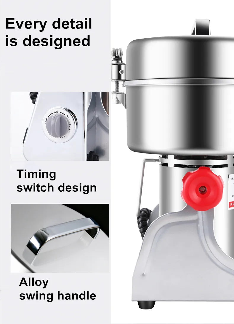 2500A 4500W Powder Grinder For Herbs Spices Grains Cereals