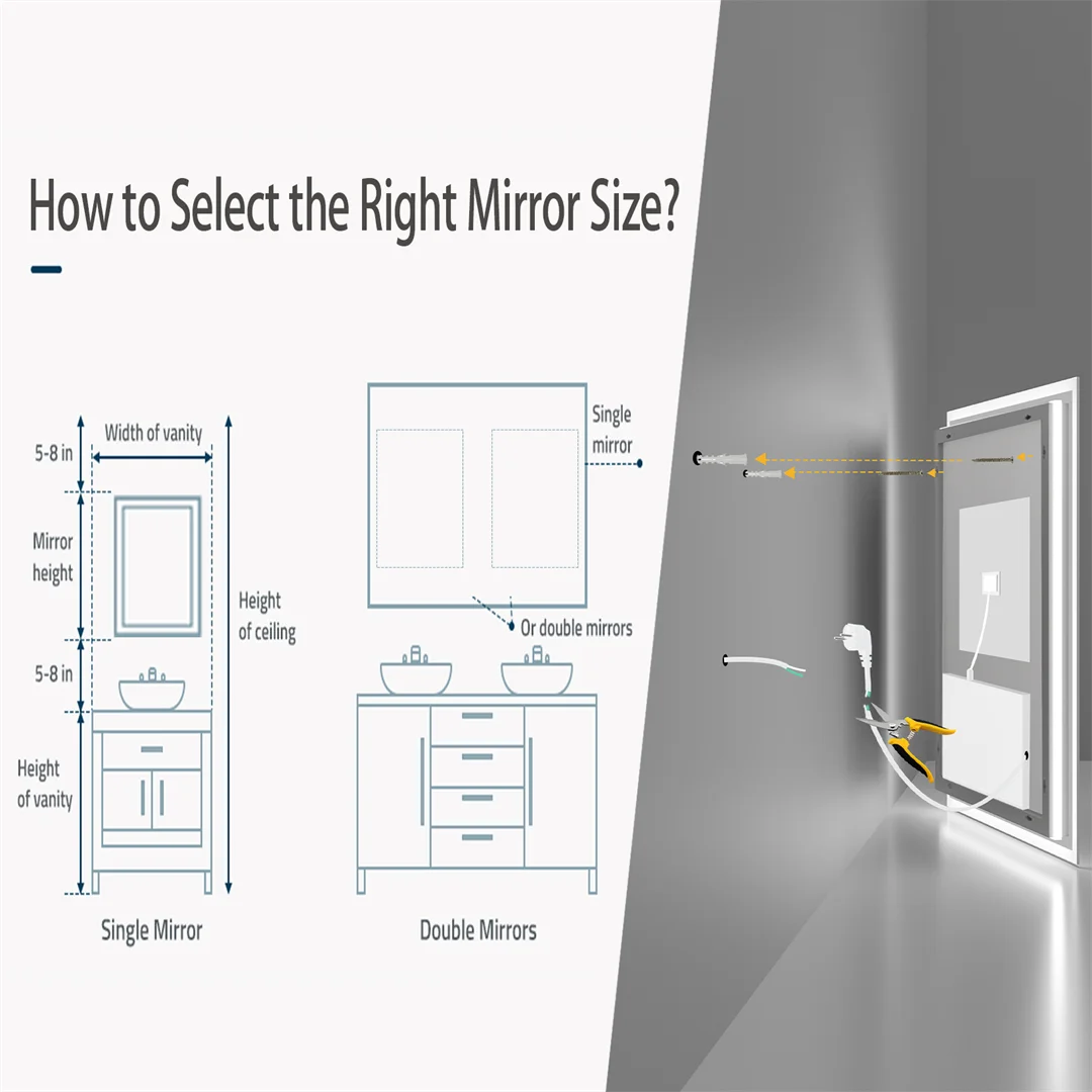 LUVODI Illuminated Backlit Bathroom Mirror With Dimmable LED Defog