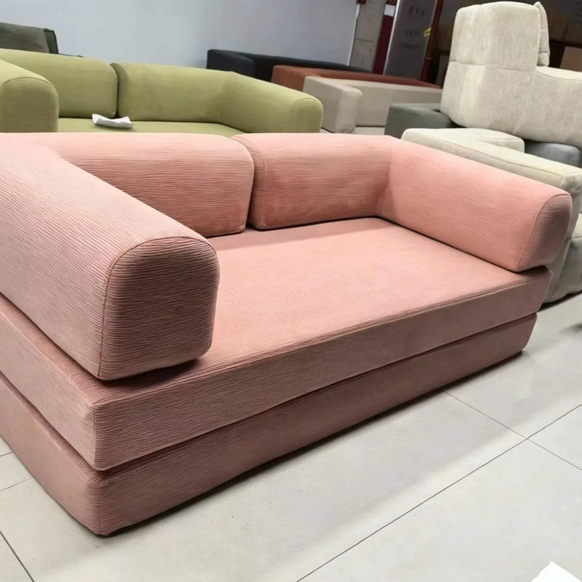 NONECN Italian Corduroy Sofa Bed Minimalist Modular Lounge