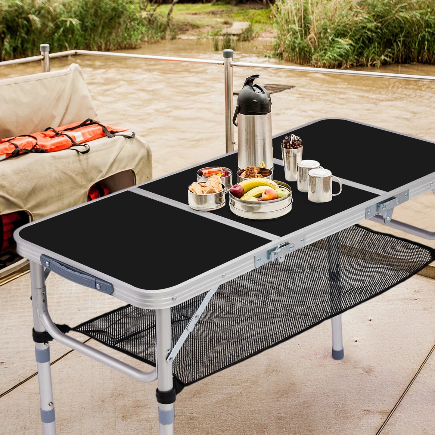 Outdoor Folding Camping Table Portable Aluminum Adjustable