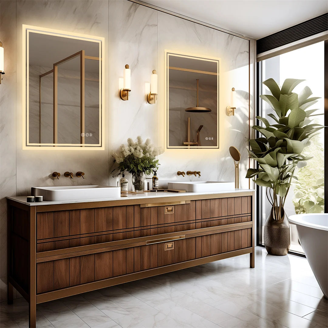 LUVODI Illuminated LED Backlit Bathroom Mirror Frameless Defog