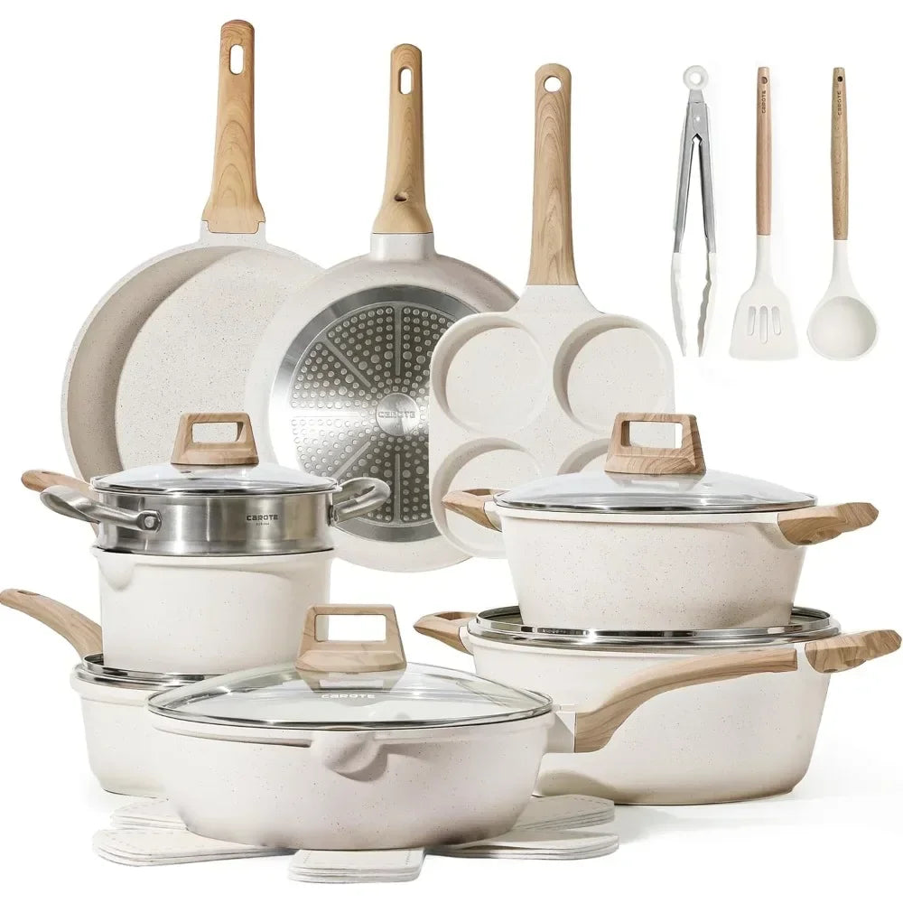 XMSJ 21 Piece Nonstick Pots and Pans Induction Cookware Set