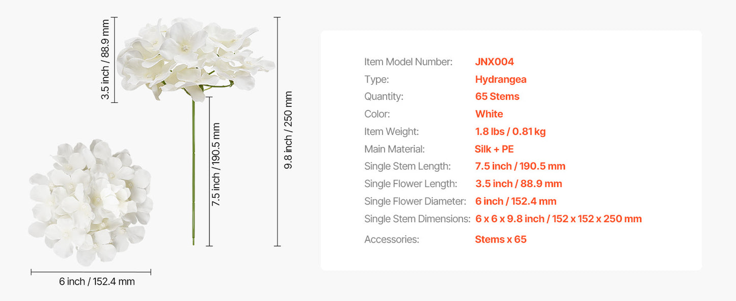 SucceBuy Silk Hydrangea Bouquet Artificial Flowers for Weddings