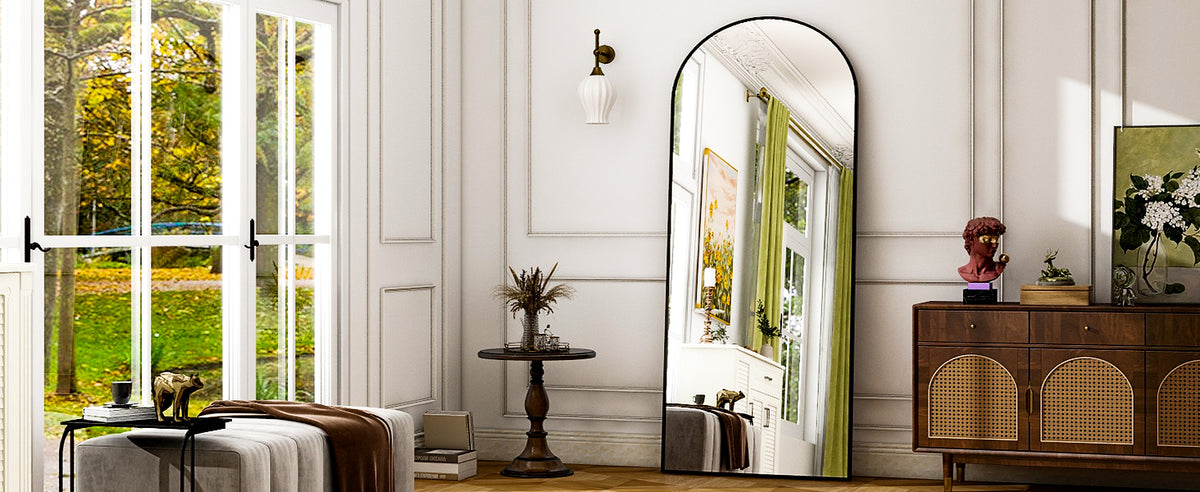 HARRITPURE Floor Mirror With Aluminum Frame For Living Room