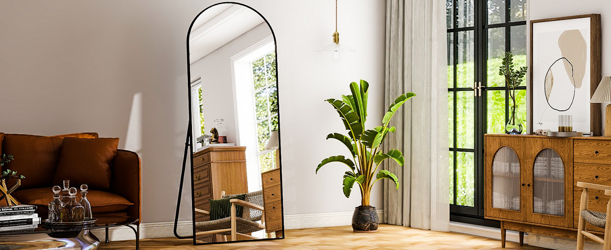 HARRITPURE Floor Mirror With Aluminum Frame For Living Room