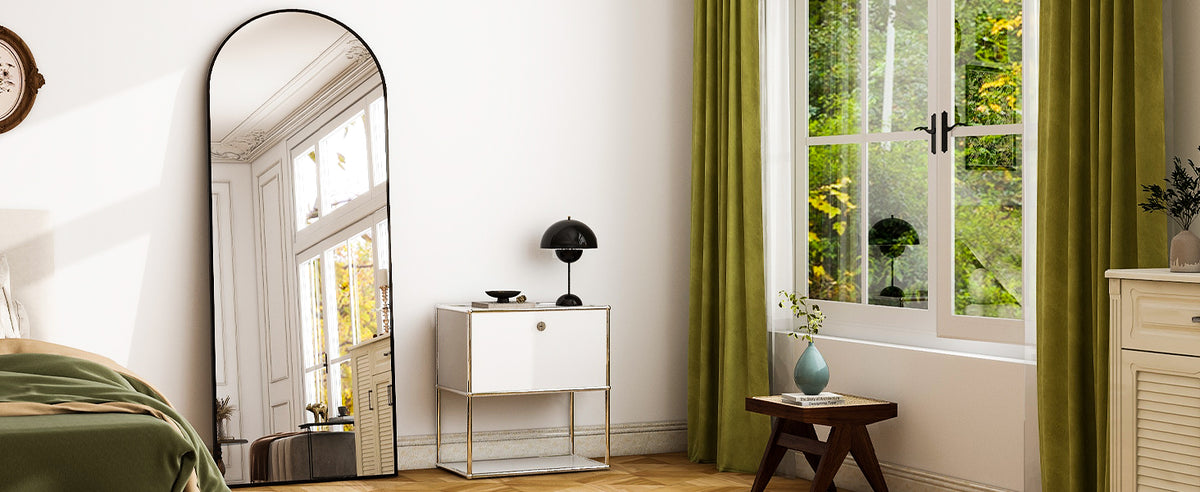 HARRITPURE Floor Mirror With Aluminum Frame For Living Room