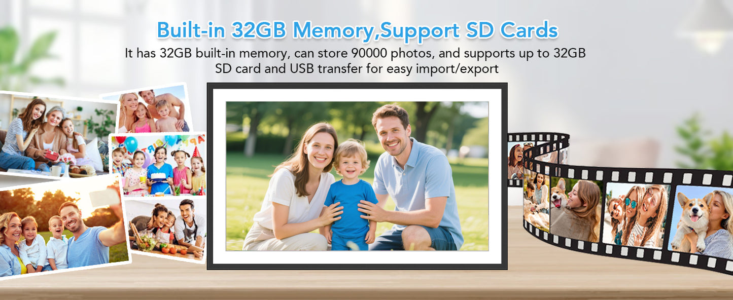 SSA 32GB WiFi Digital Photo Frame Full HD Touch Screen