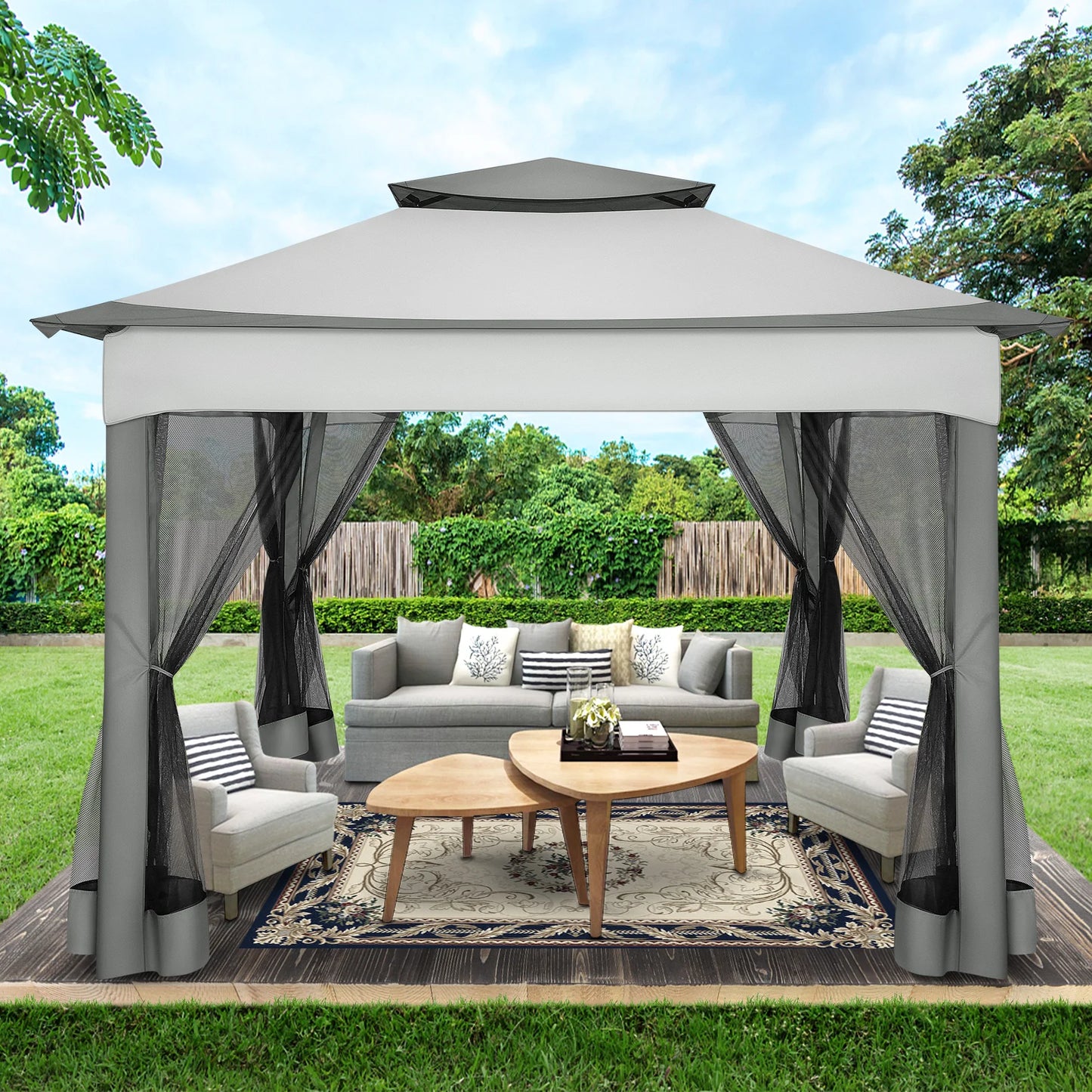 Tooluck Pop Up Gazebo With Mosquito Netting Outdoor Canopy Tent