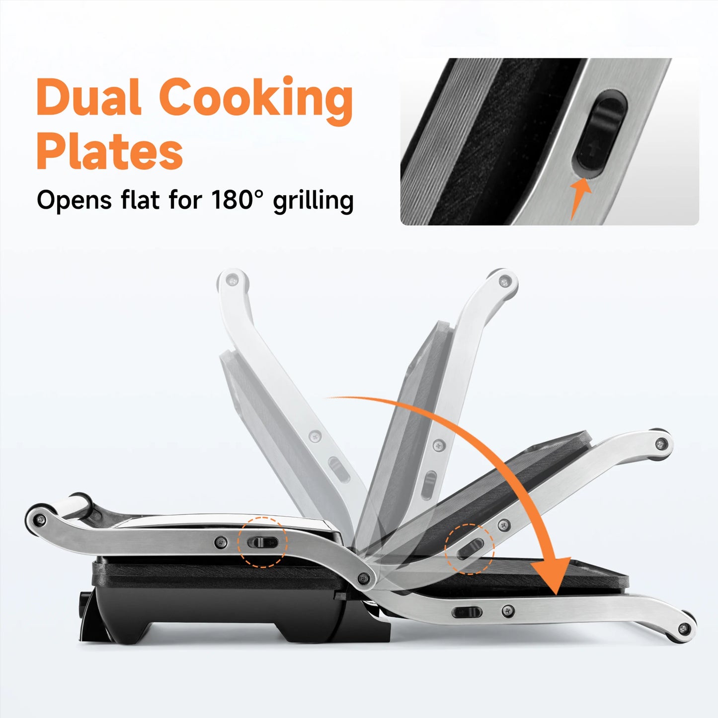 Suslas Electric Panini Press Griddle 4-Slice Non-Stick Sandwich Maker