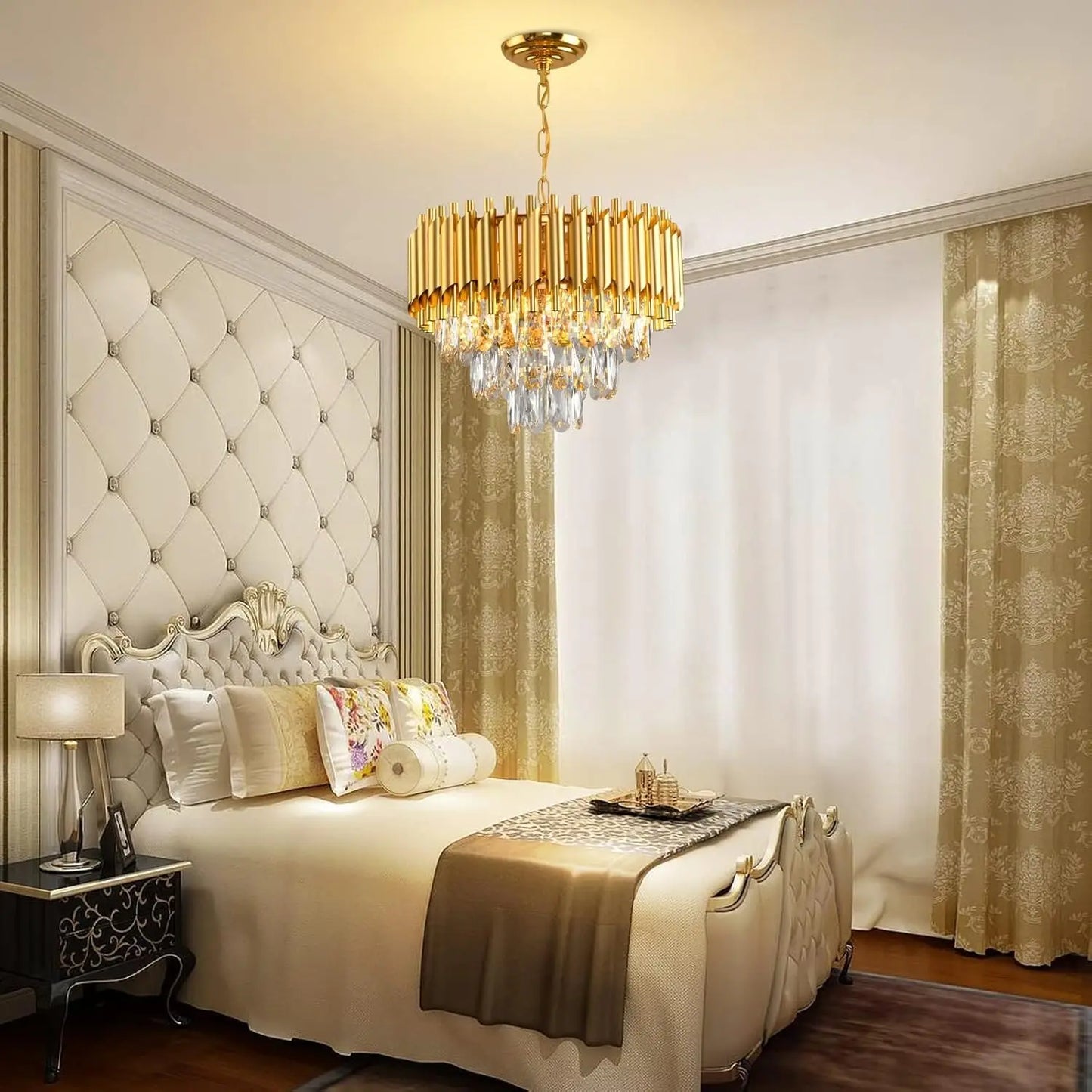 Three Tier K9 Crystal Chandelier Modern Finish For Dining Room