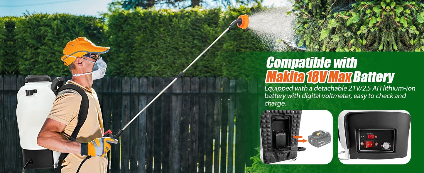 Backpack Sprayer, Battery Powered, 75 PSI, Includes Battery And Charger