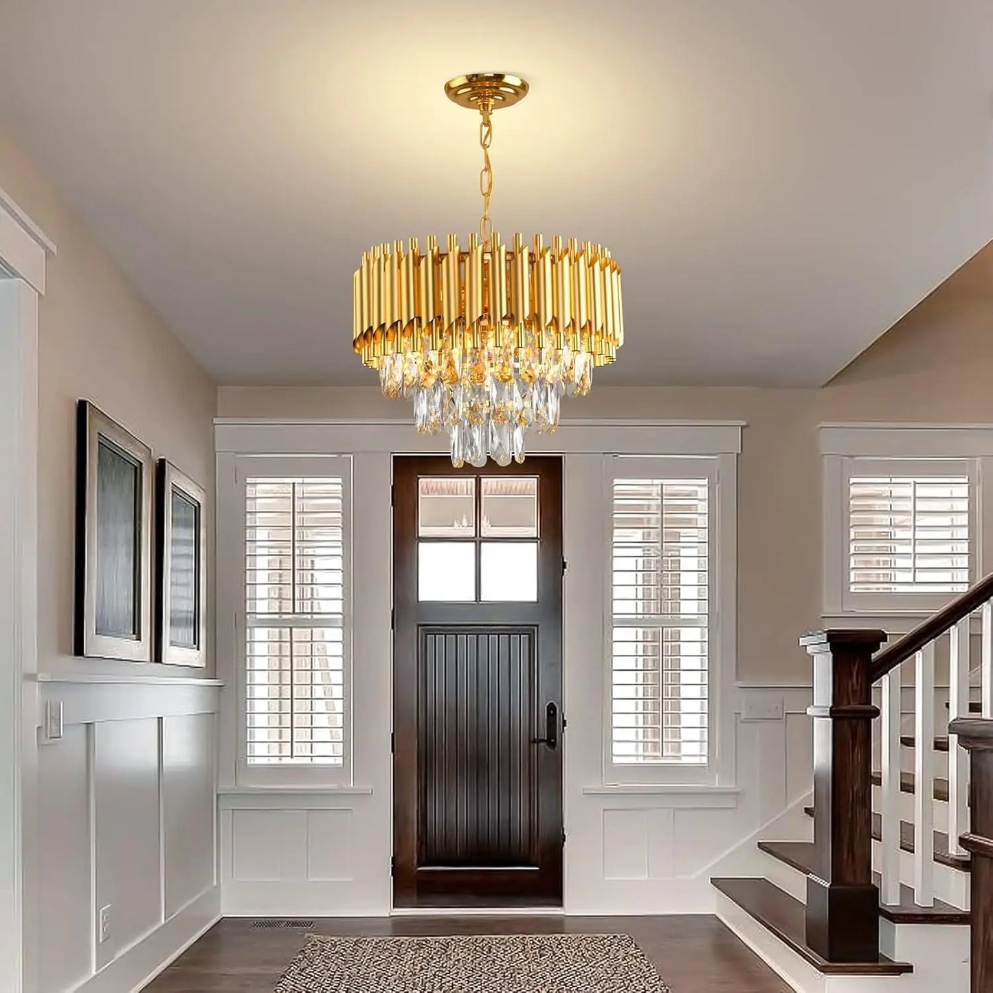 Three Tier K9 Crystal Chandelier Modern Finish For Dining Room