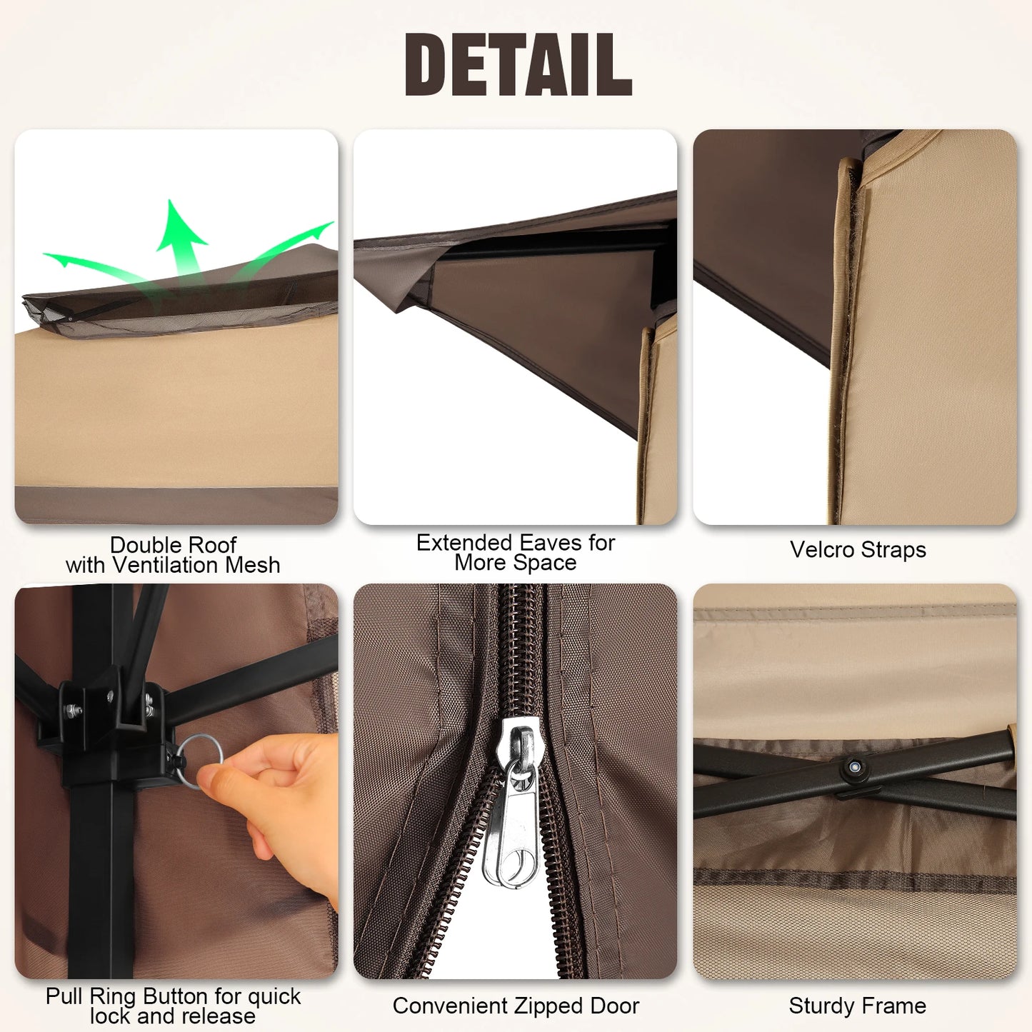 Tooluck Pop Up Gazebo With Mosquito Netting Outdoor Canopy Tent