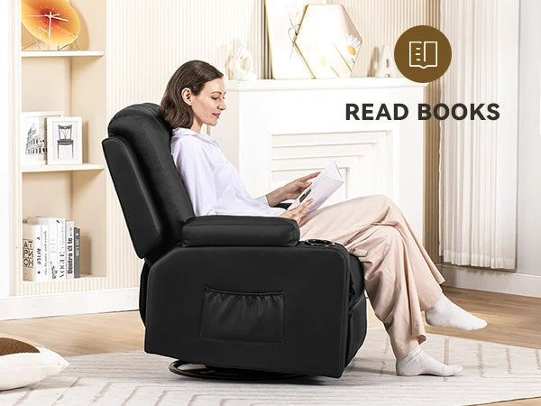 Comhoma PU Leather Recliner Chair With Cup Holders And Pockets