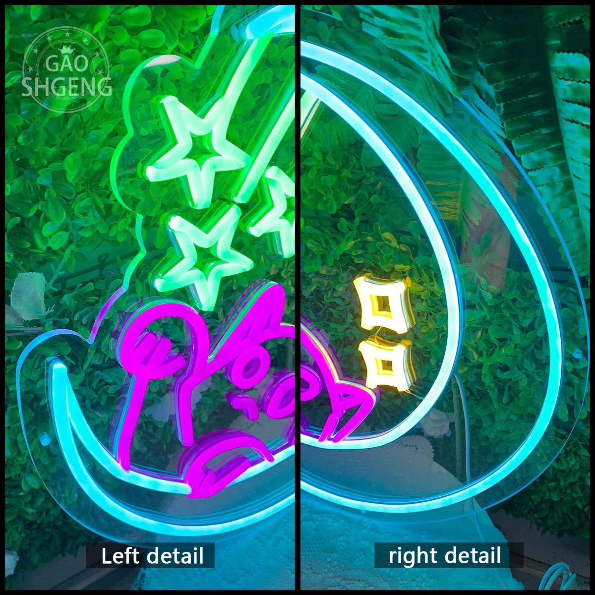 Meilcen Moon-Picking Cat LED Neon Light for Parties