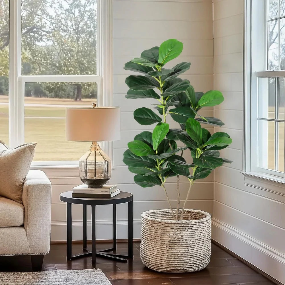 HiMISSCN Fiddle Leaf Fig Artificial Tree For Home Decor With Pot
