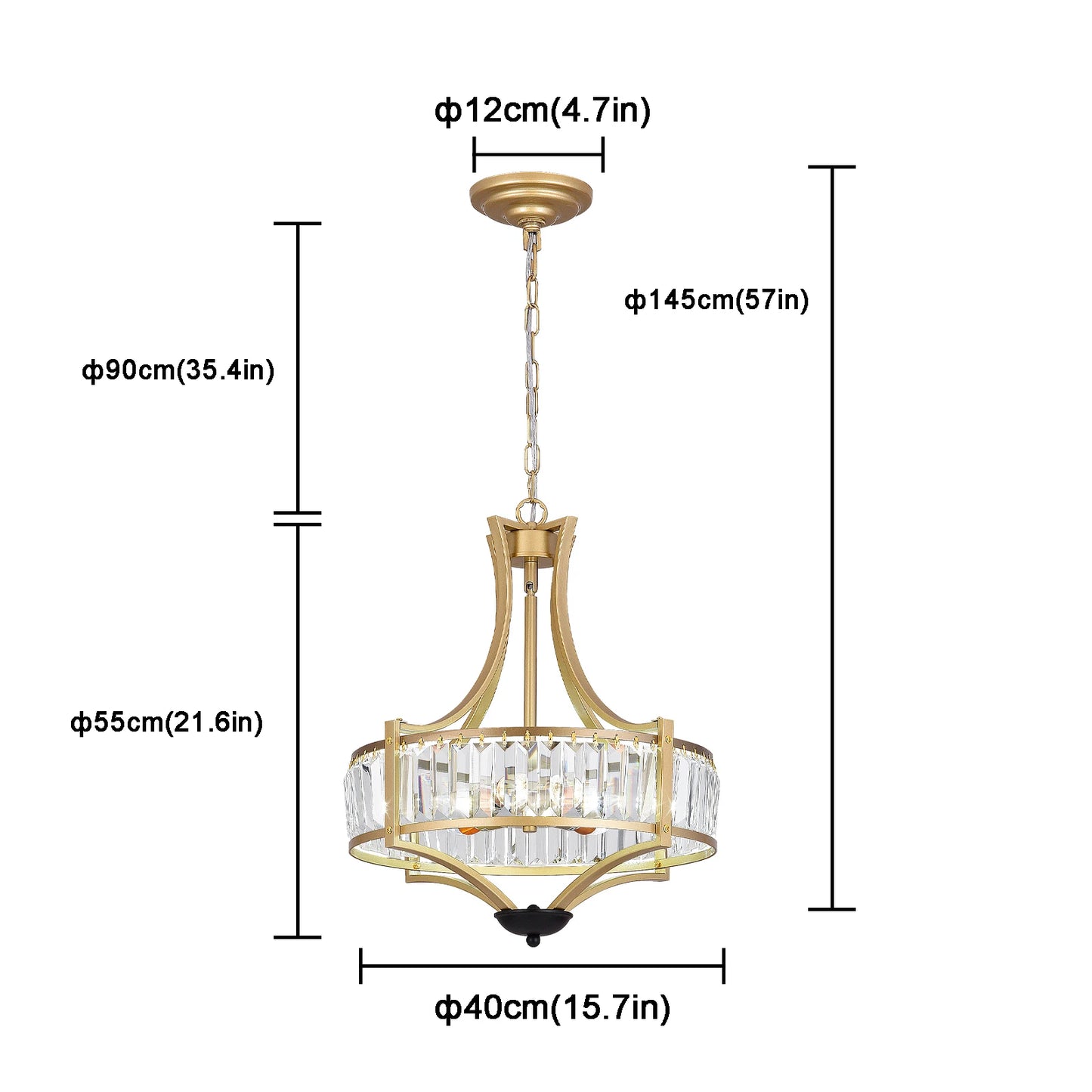 VETRULUS Luxury Crystal Pendant Ceiling Lamp Modern Living Room Chandelier