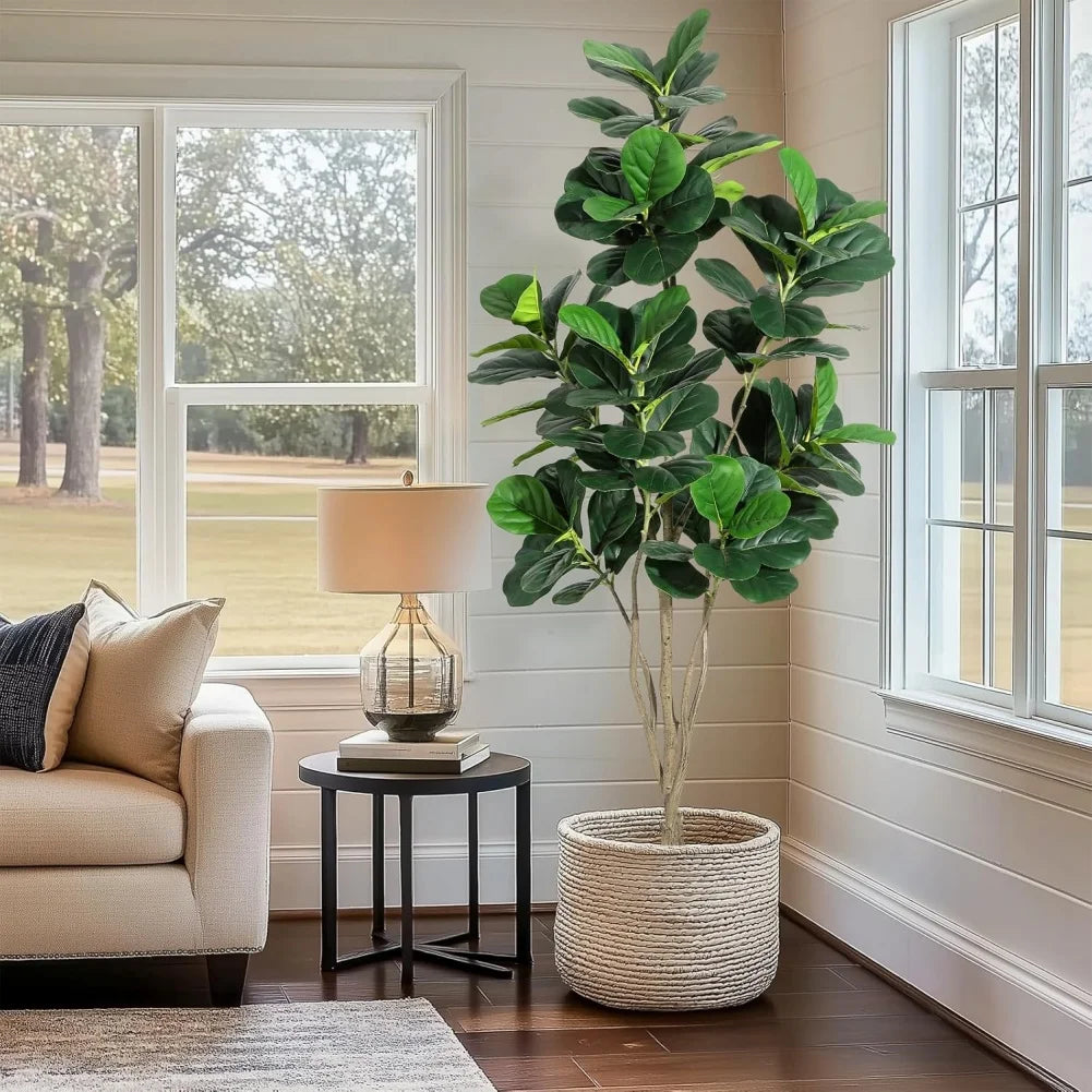 HiMISSCN Fiddle Leaf Fig Artificial Tree For Home Decor With Pot