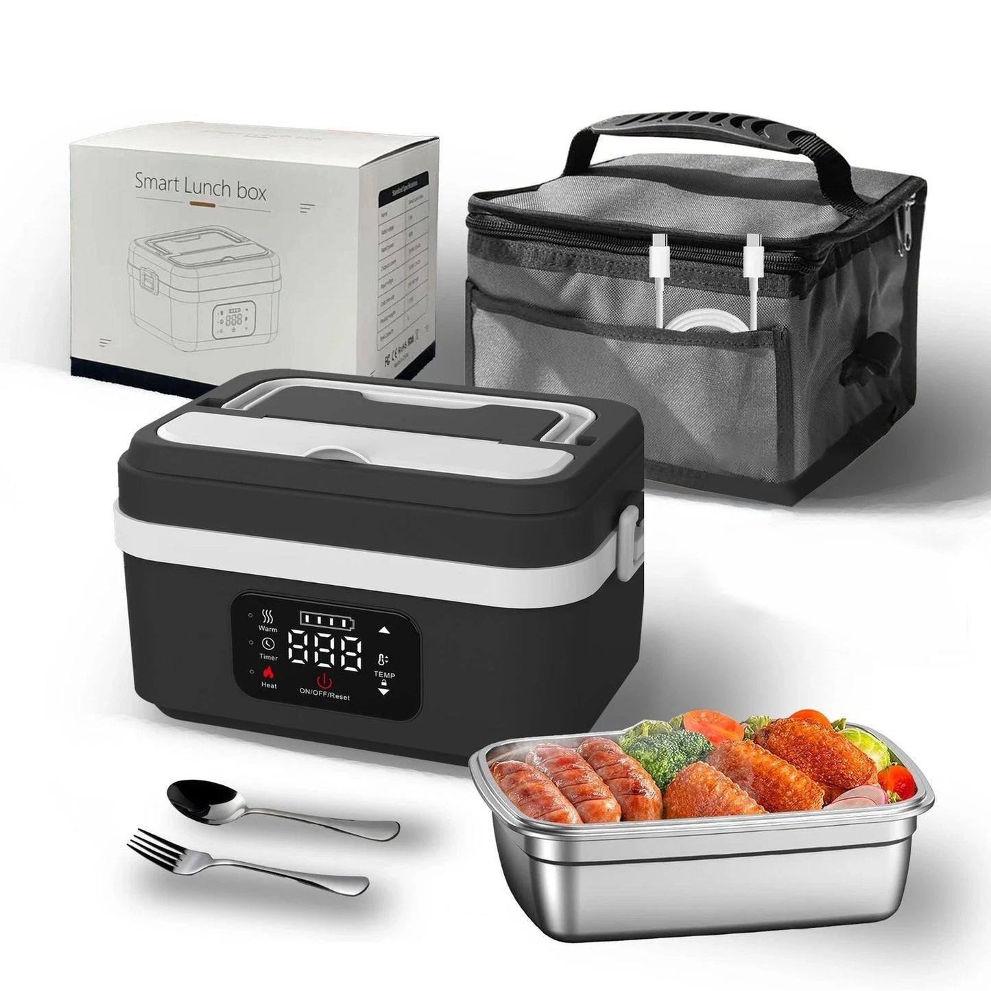Wireless Electric Insulated Lunch Box With 8000mAh Battery 60W Heating