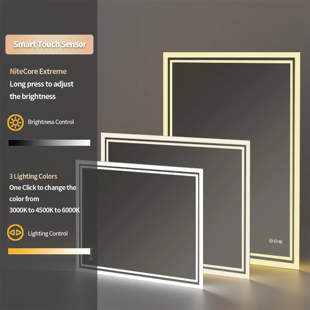 LUVODI Illuminated LED Backlit Bathroom Mirror Frameless Defog