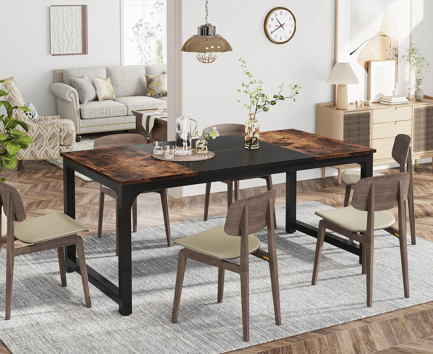 Tribesigns Rectangular Dining Table For 6 To 8 People