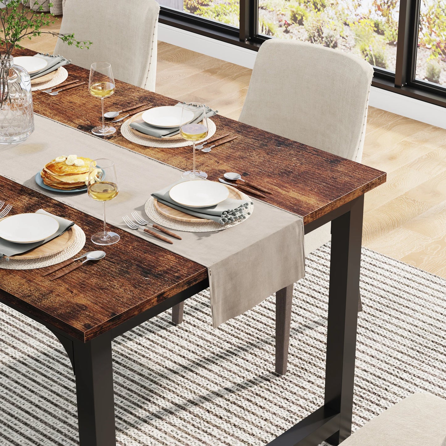 Tribesigns Rectangular Dining Table For 6 To 8 People