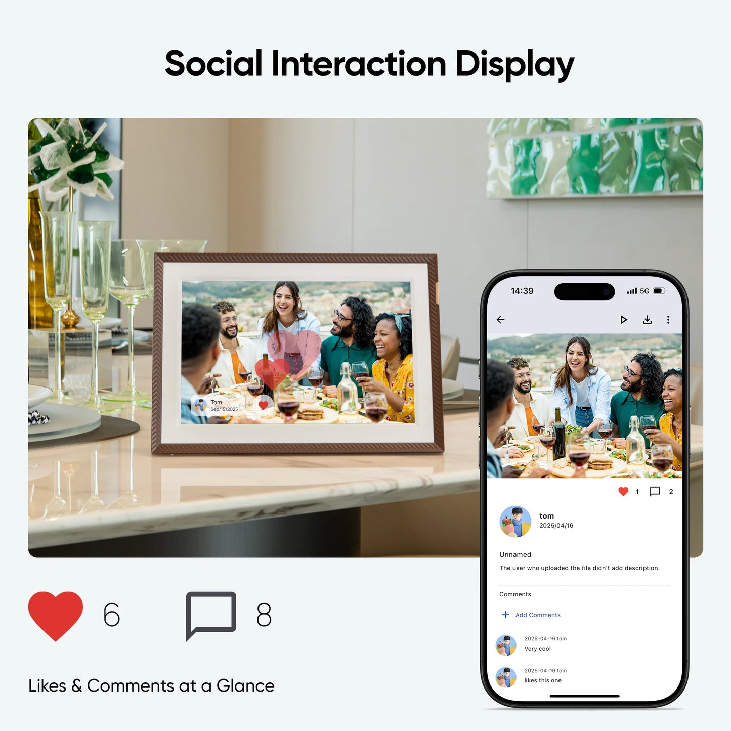 Arzopa WiFi Touch Digital Photo Frame 32GB HD Cloud Smart