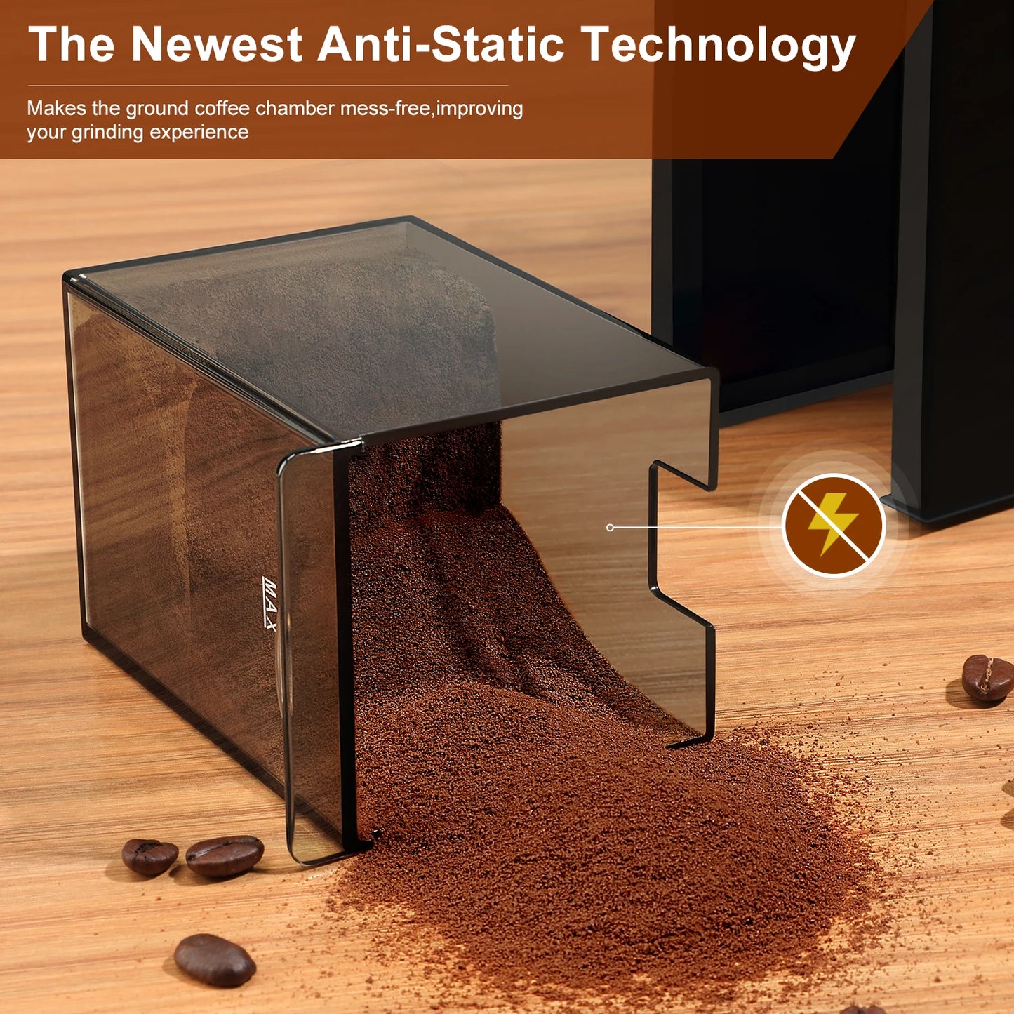 KIRAINAFLY Automatic Burr Mill Coffee Grinder 28 Adjustable Gears