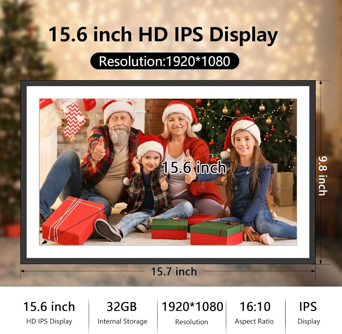 SSA 32GB WiFi Digital Photo Frame Full HD Touch Screen