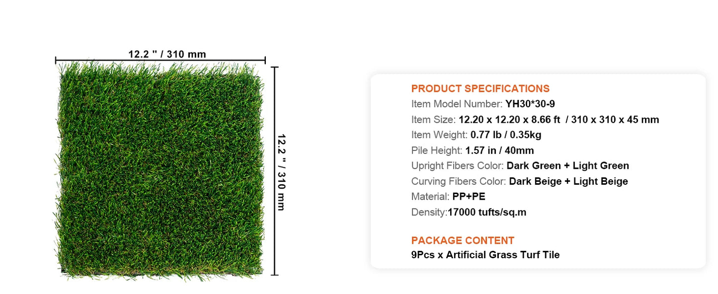SucceBuy Artificial Grass Rug Outdoor Turf Door Mat Drainage Holes