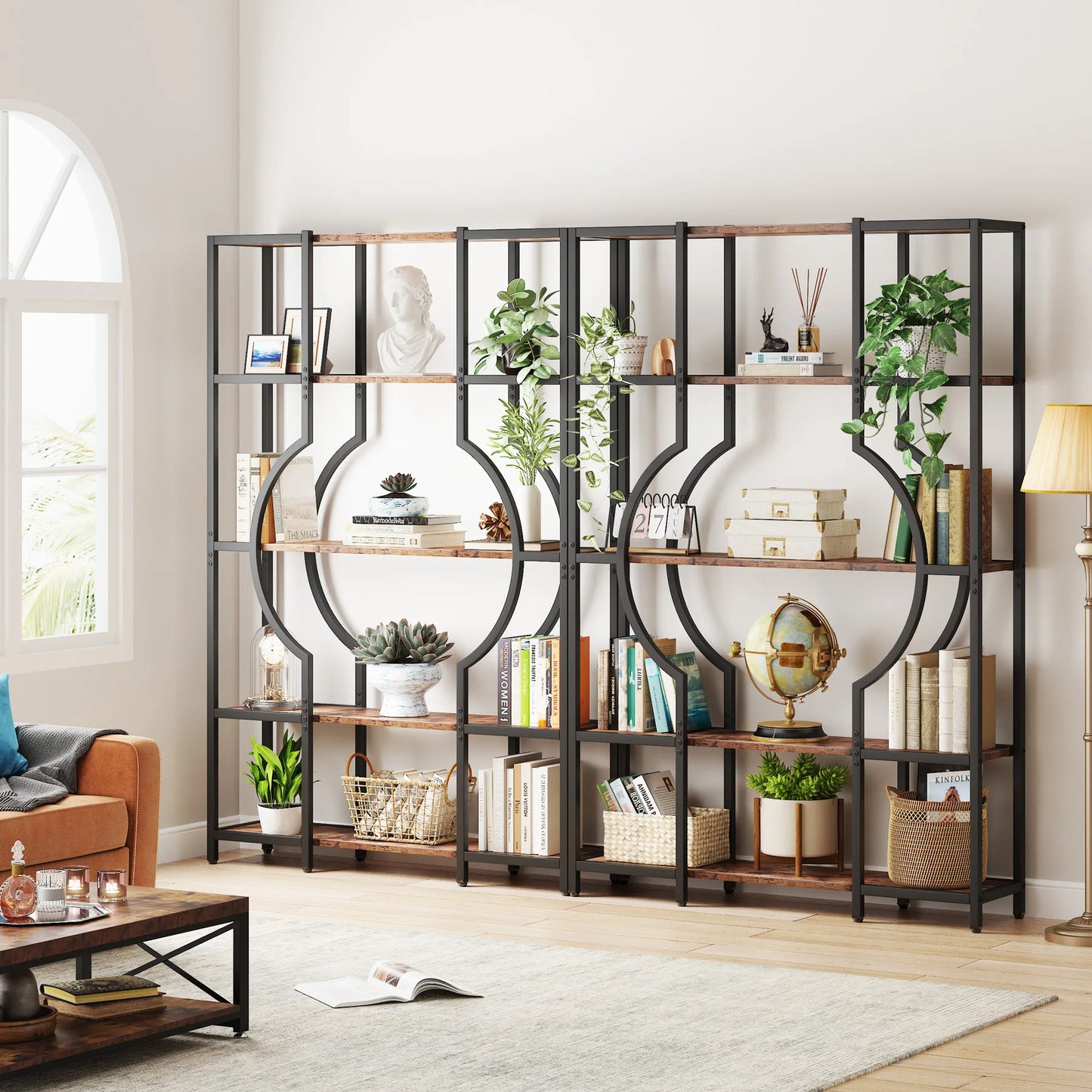 Tribesigns Industrial 5 Tier Etagere Bookcase Freestanding Organizer