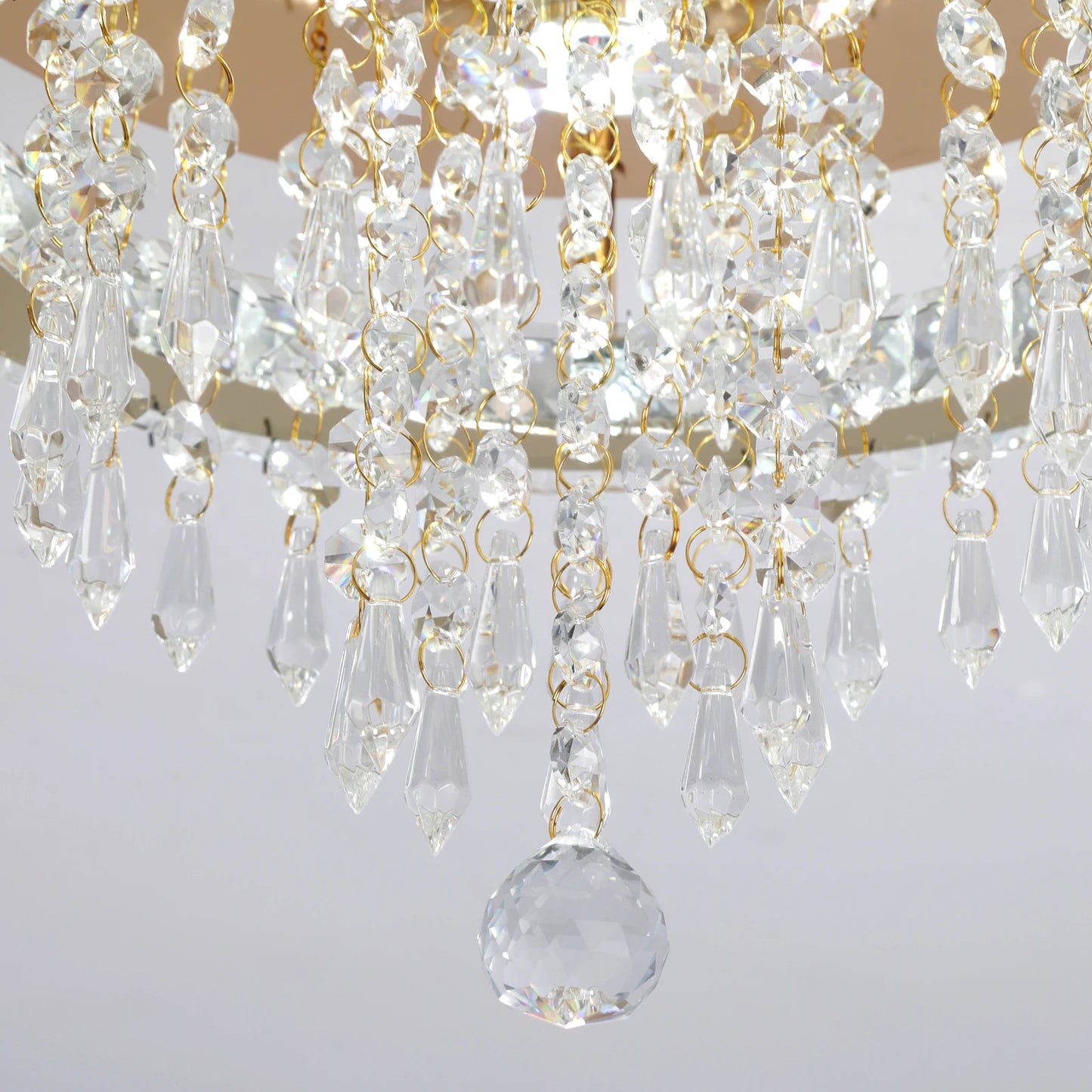 VETRULUS Crystal Chandelier LED Ceiling Light for Living Room