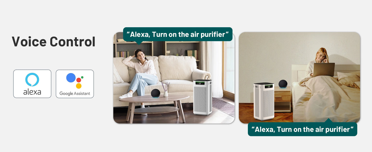 Jafända Smart Air Purifier For Home With Alexa And True HEPA