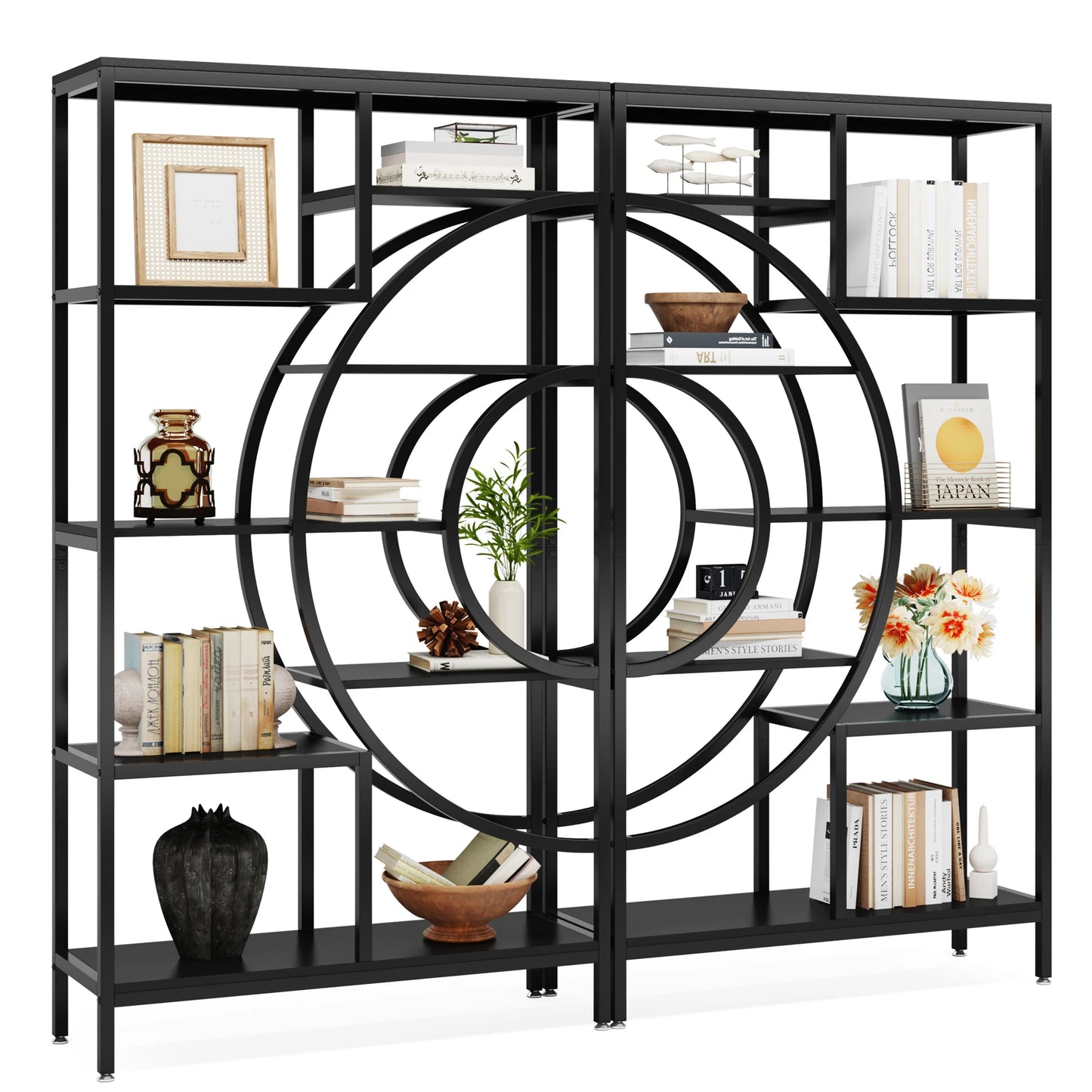 Tribesigns Industrial 5 Tier Etagere Bookcase Freestanding Organizer