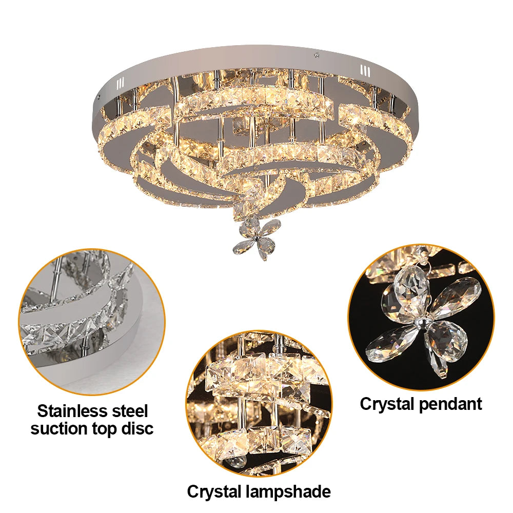 VETRULUS Luxury K9 Crystal Chandelier Modern Ceiling Lamp