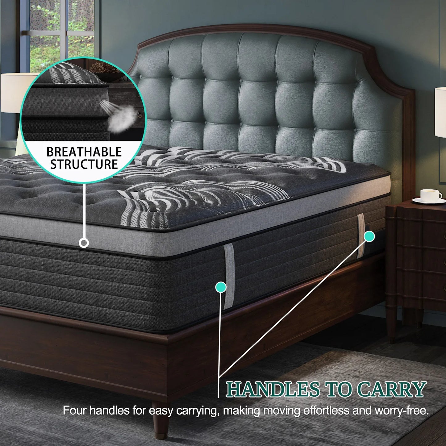 Sweetlove Euro Top Hybrid Mattress In A Box With Motion Isolation Memory Foam