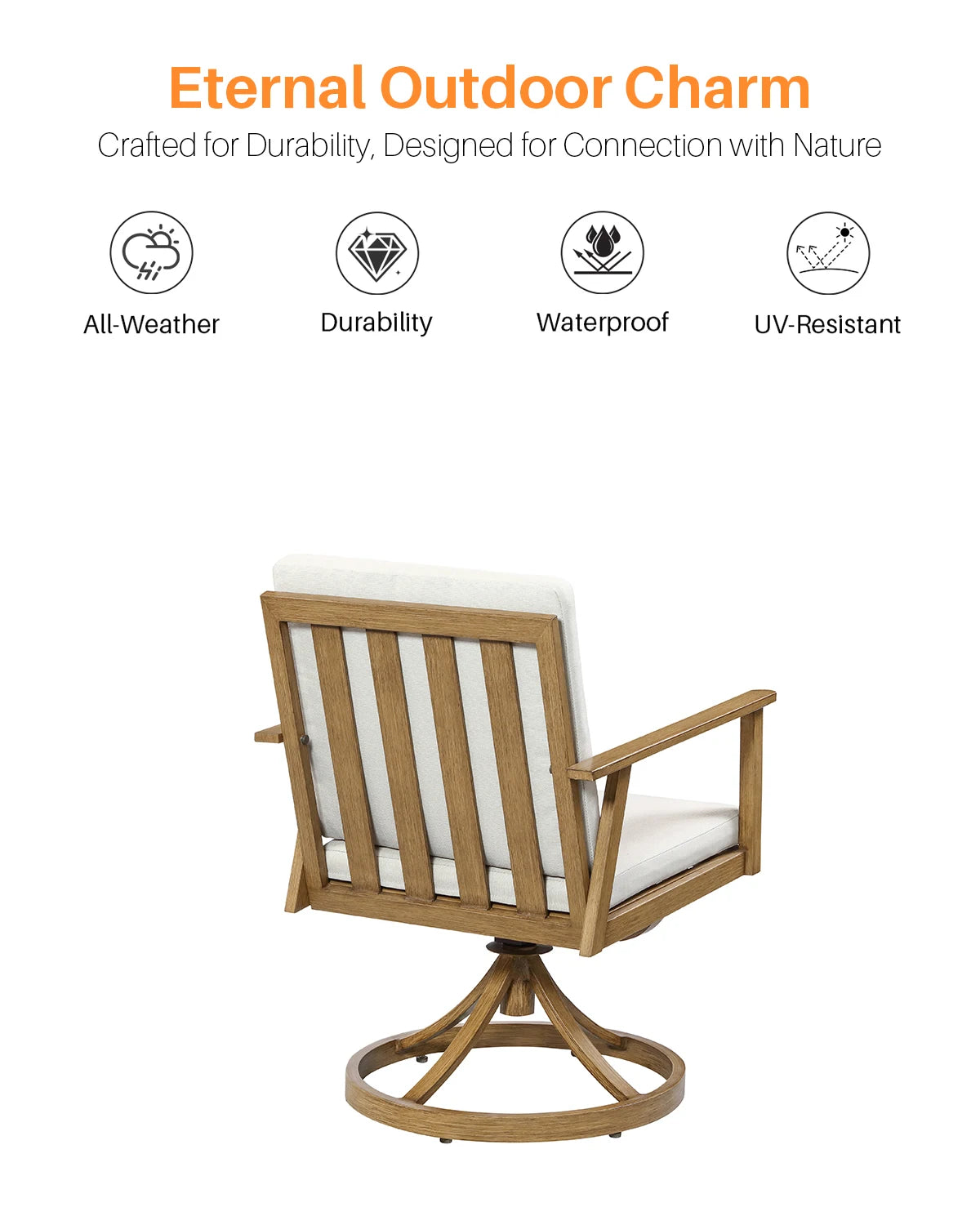 SeeHill 9-Piece Patio Dining Set With Aluminum Table And Swivel Chairs