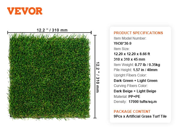 SucceBuy Artificial Grass Rug Outdoor Turf Door Mat Drainage Holes