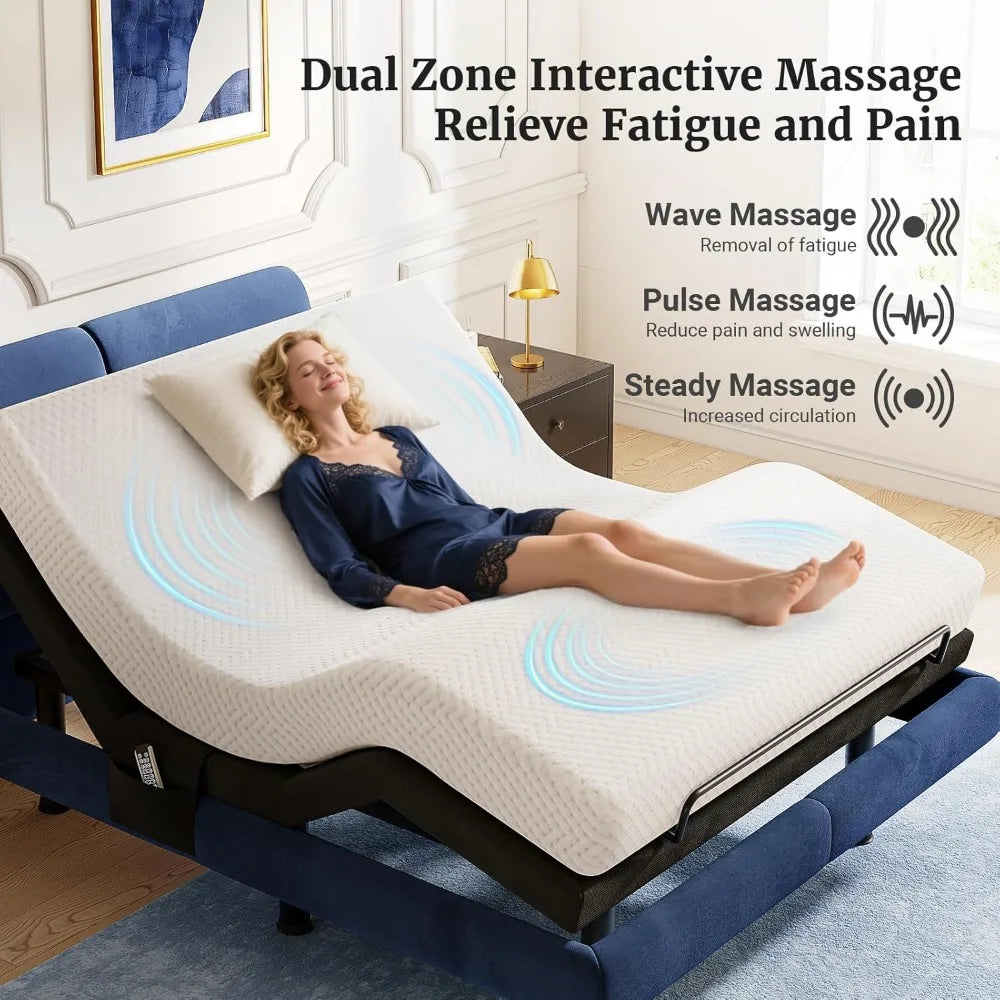 Tami T600 Split King Adjustable Bed Frame With Massage Remote