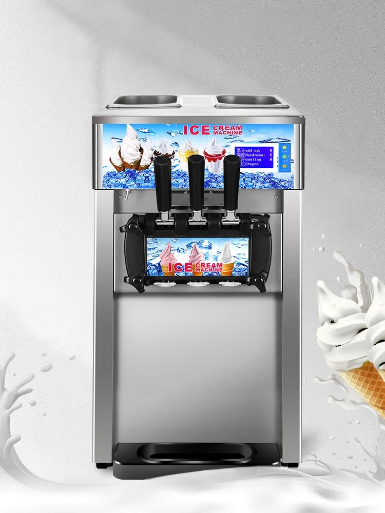 VEVOR Commercial Ice Cream Freezer Machine 3 Flavor Yogurt Maker
