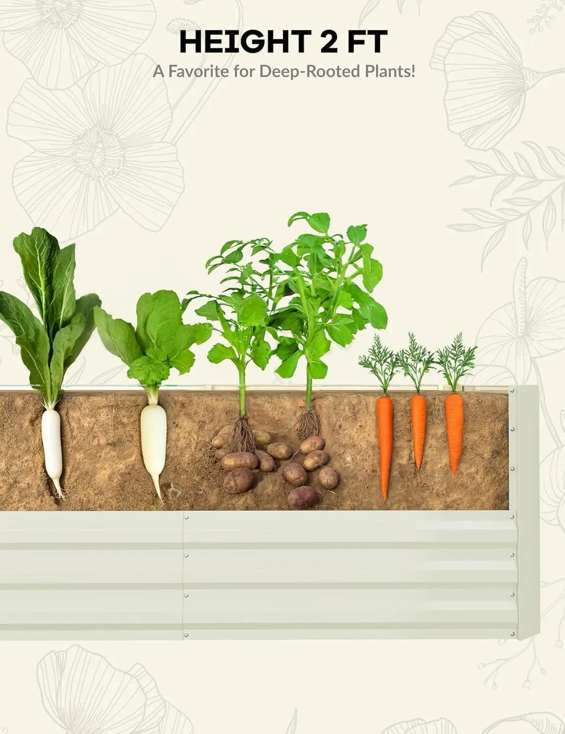 TWISTER.CK Galvanized Raised Garden Bed Kit For Vegetables And Herbs