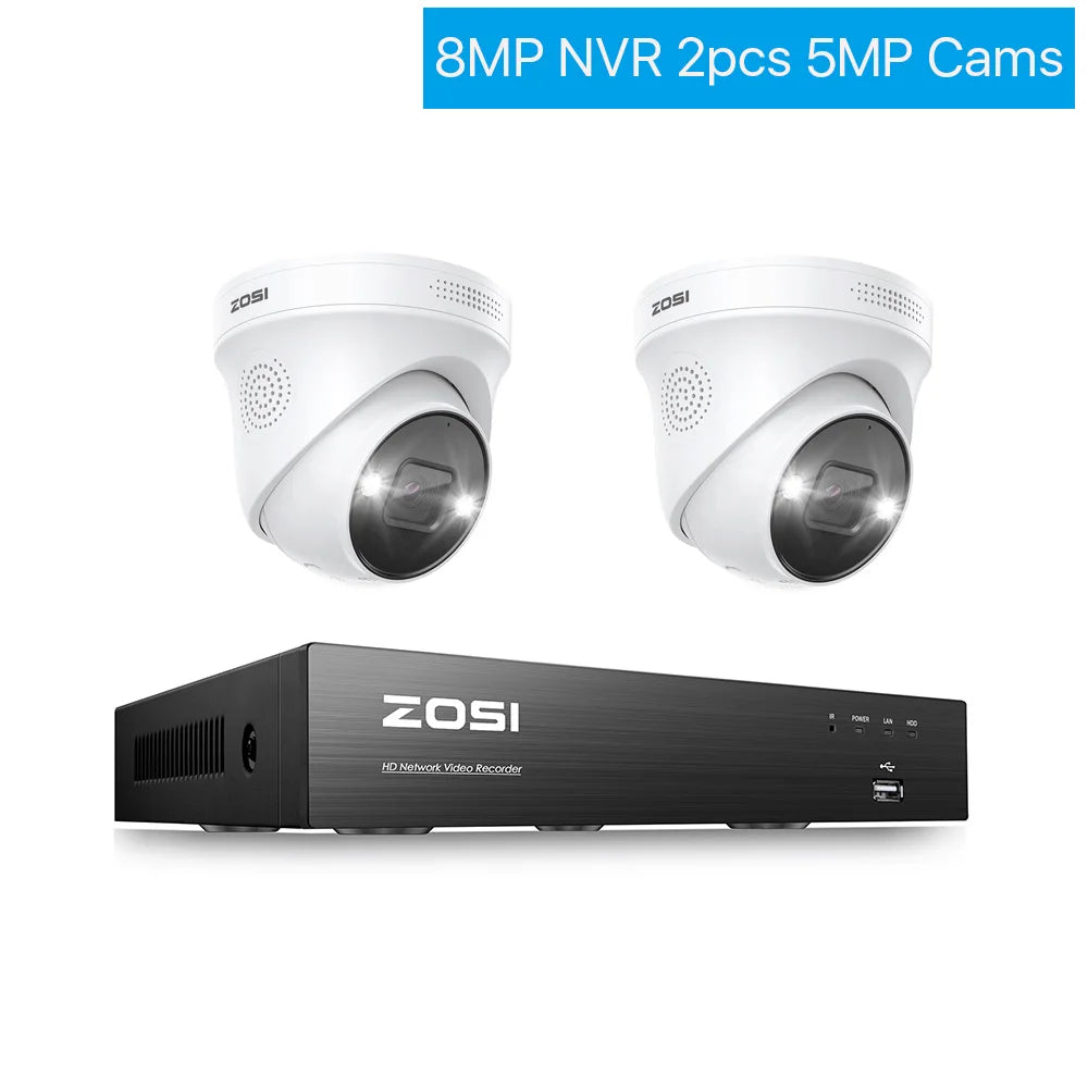 ZOSICTV 4K 8MP POE Surveillance Kit 8CH AI NVR System