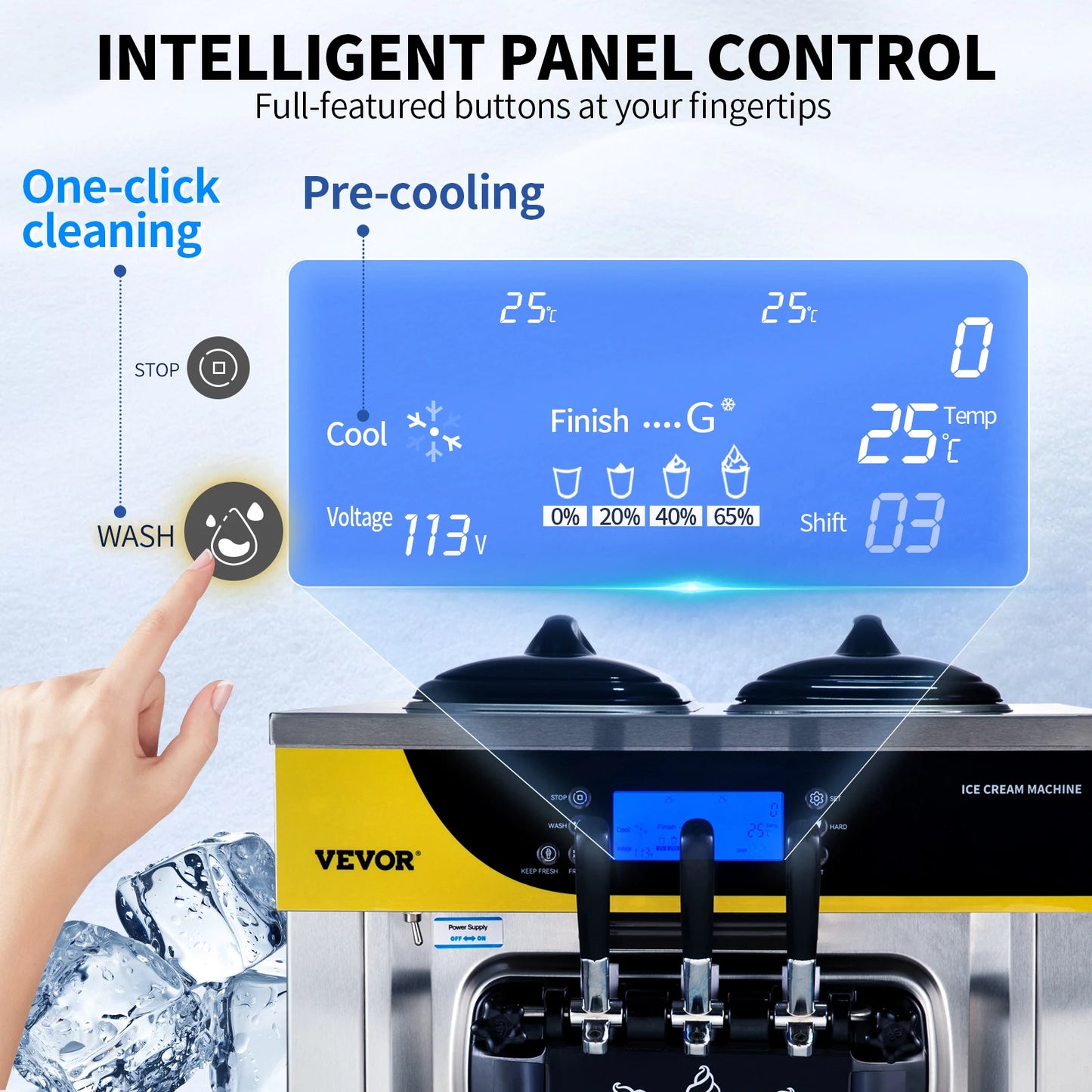 VEVOR Soft Ice Cream Machine Commercial 22 To 30 L