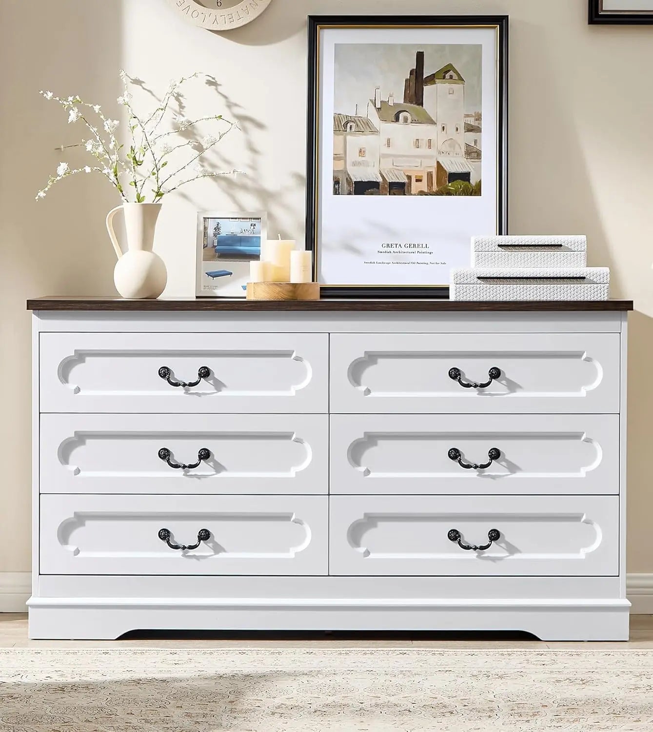 Farmhouse Cherry Wood Dresser Chest Of Drawers Rustic Style