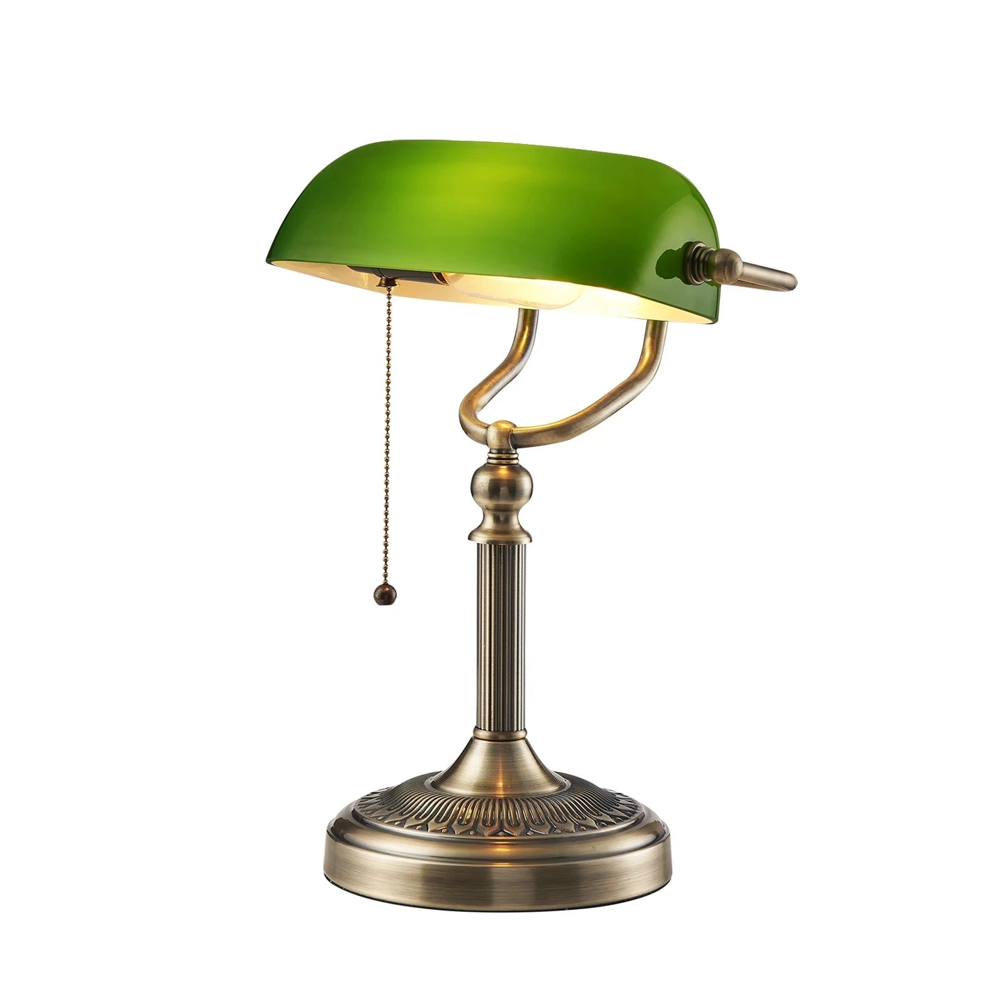 Newrays Banker Style Plug-In Table Lamp With Zipper Switch